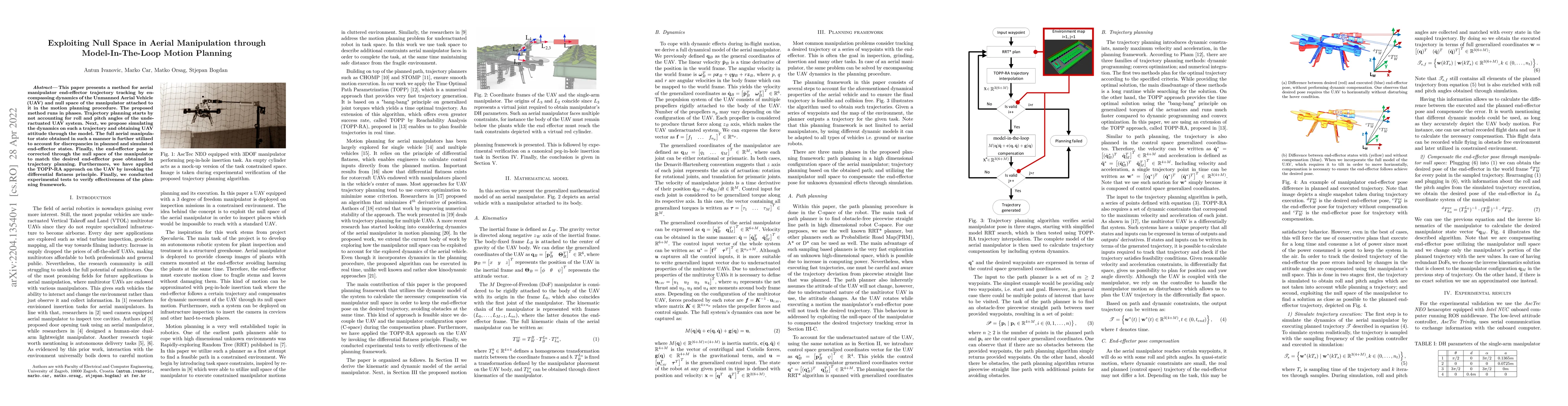 Thumbnail for Exploiting Null Space in Aerial Manipulation through Model-In-The-Loop
  Motion Planning