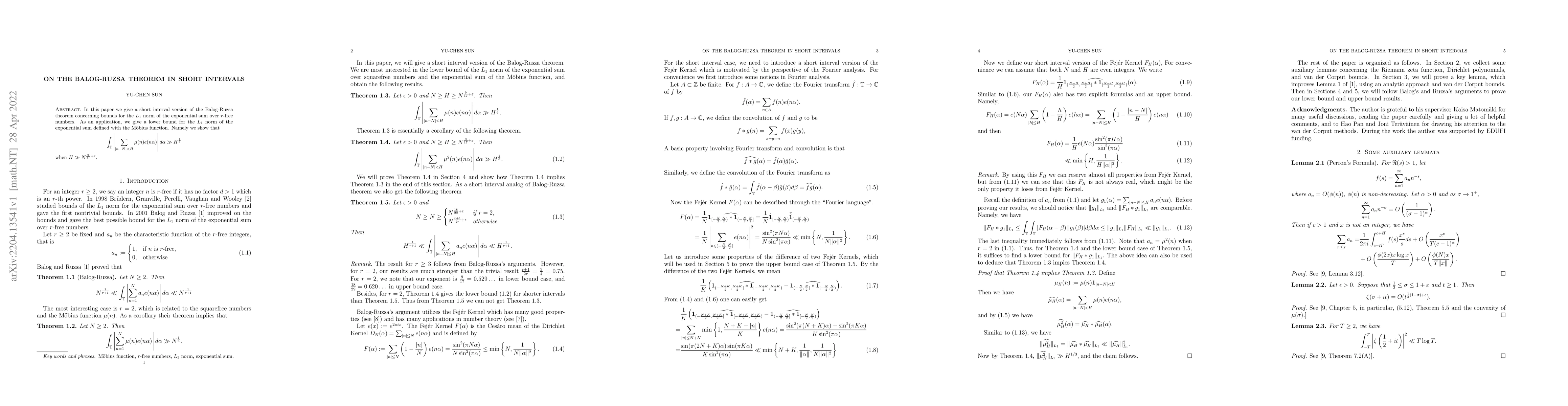 Thumbnail for On the Balog-Ruzsa Theorem in short intervals