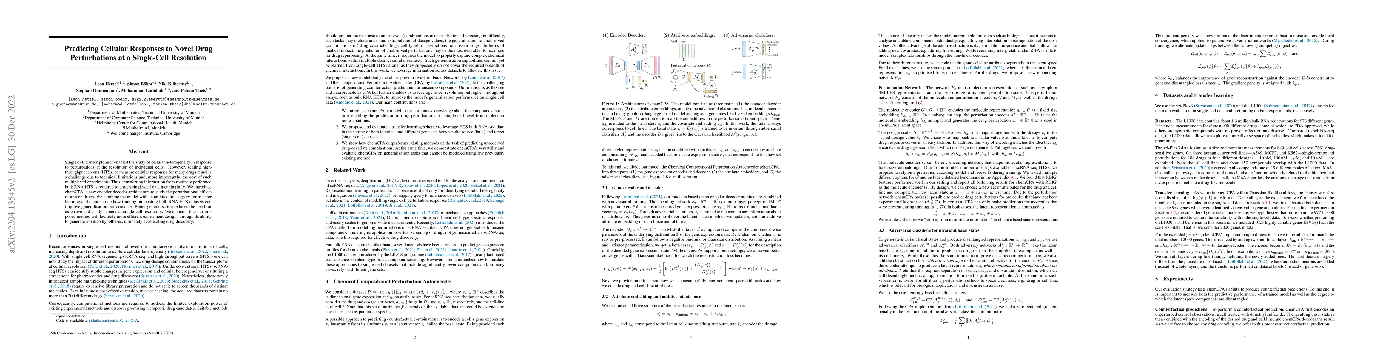 Thumbnail for Predicting Cellular Responses to Novel Drug Perturbations at a
  Single-Cell Resolution
