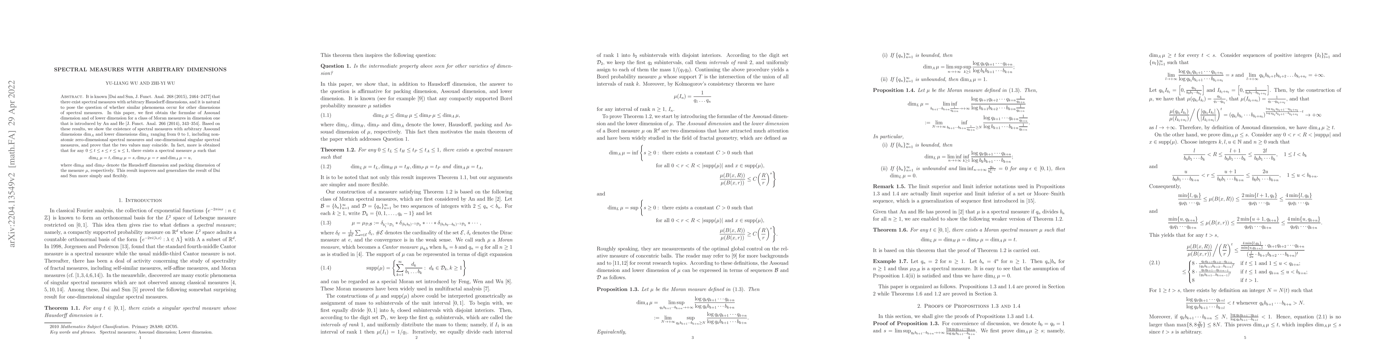 Thumbnail for Spectral measures with arbitrary dimensions