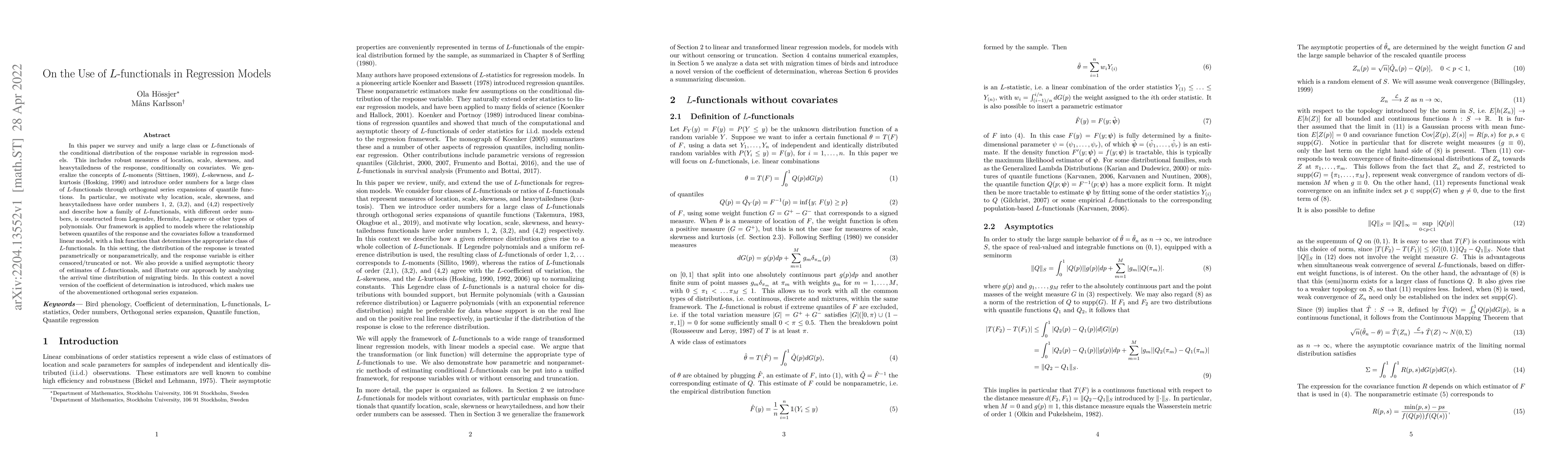 Thumbnail for On the Use of $L$-functionals in Regression Models