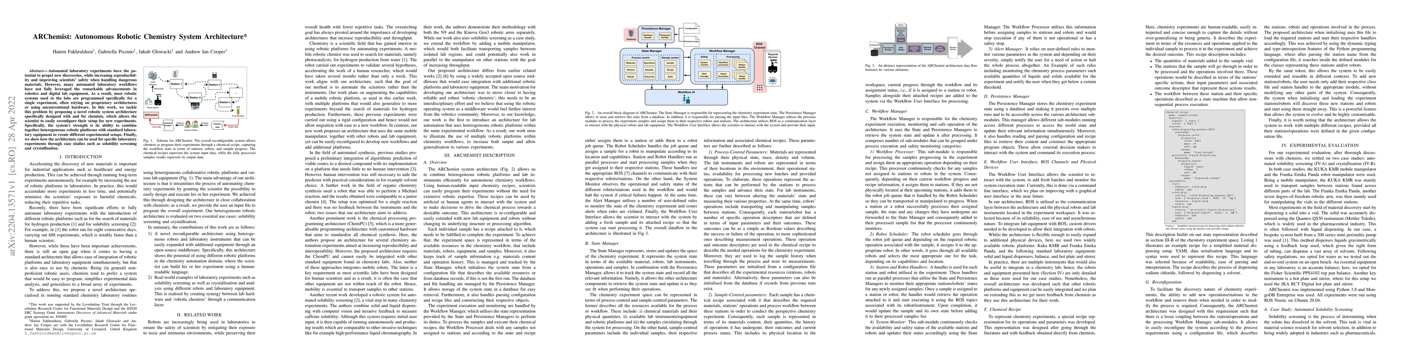 Thumbnail for ARChemist: Autonomous Robotic Chemistry System Architecture