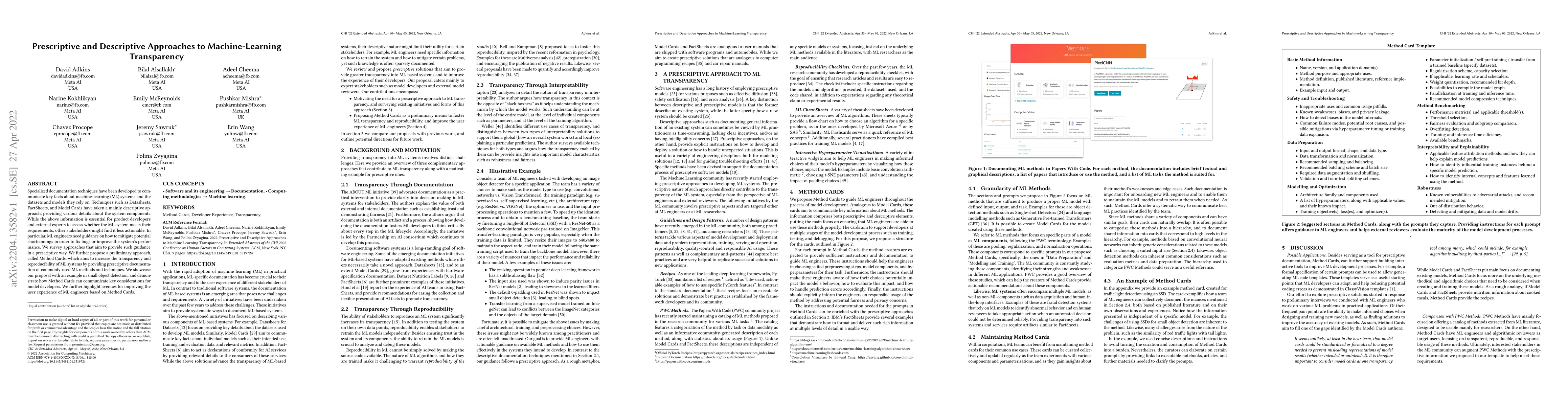 Thumbnail for Prescriptive and Descriptive Approaches to Machine-Learning Transparency