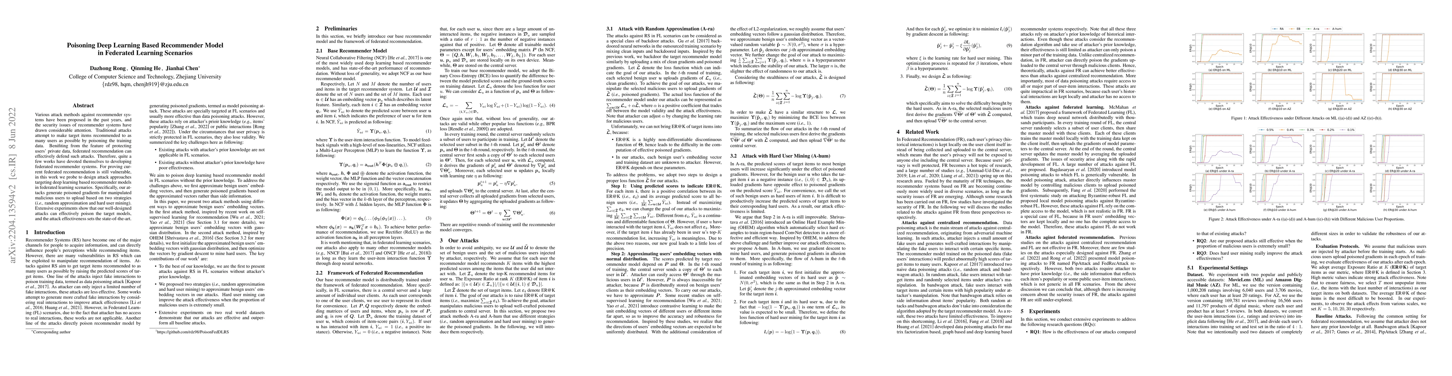 Thumbnail for Poisoning Deep Learning Based Recommender Model in Federated Learning
  Scenarios