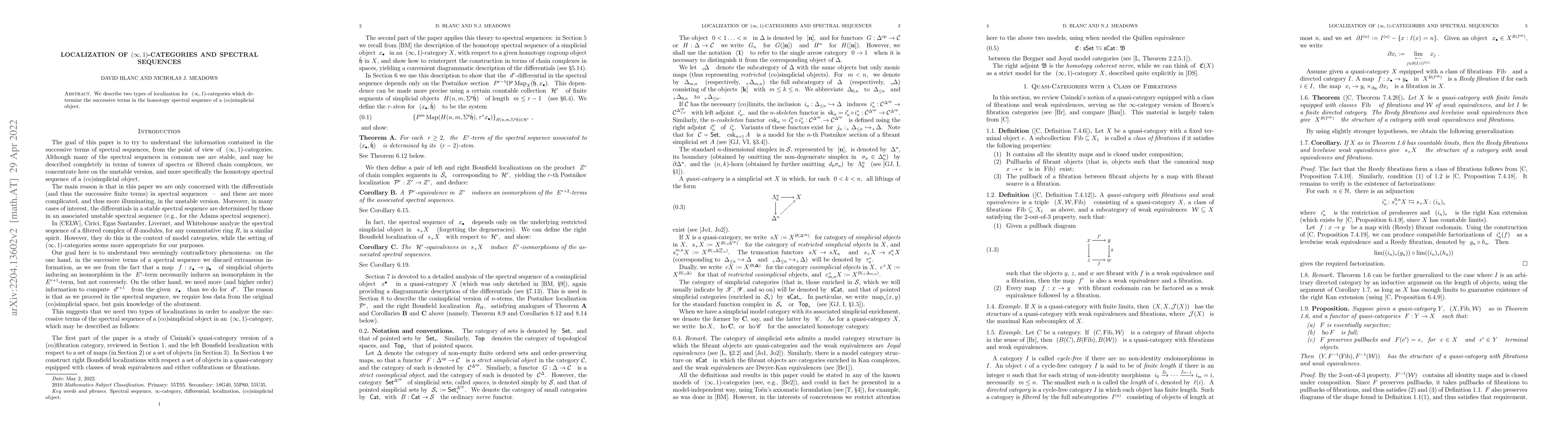 Thumbnail for Localization of $(\infty, 1)$-categories and spectral sequences