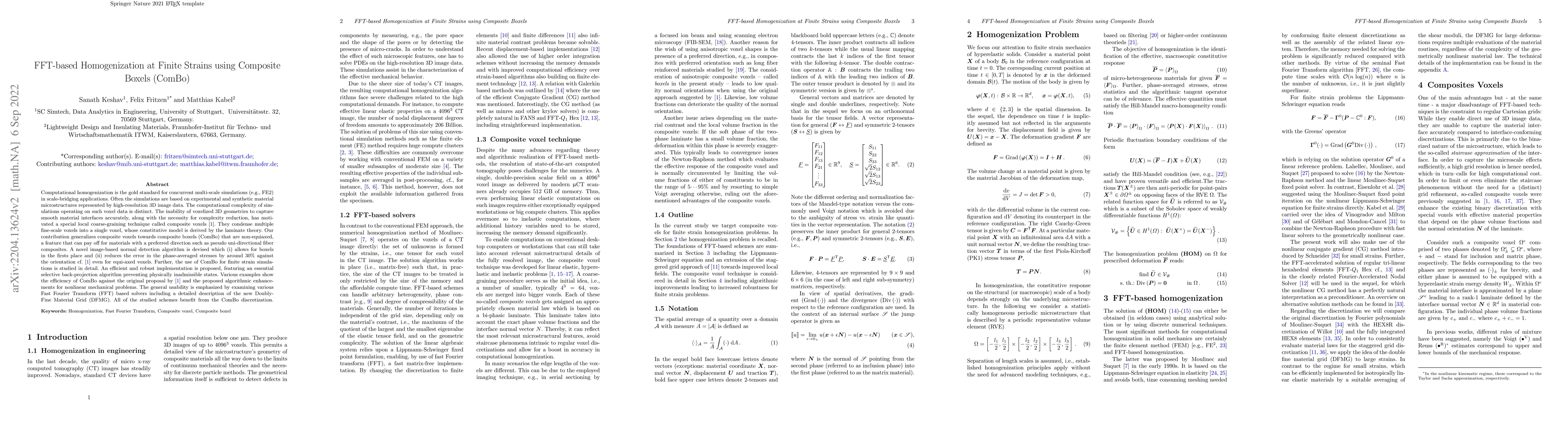 Thumbnail for FFT-based Homogenization at Finite Strains using Composite Boxels
  (ComBo)