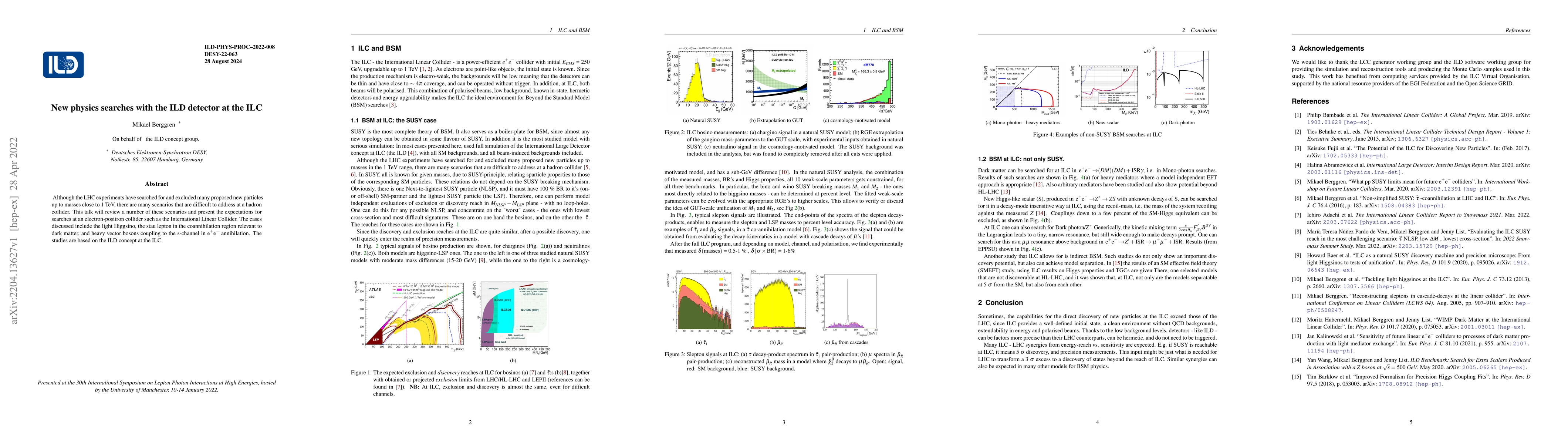 Thumbnail for New physics searches with the ILD detector at the ILC