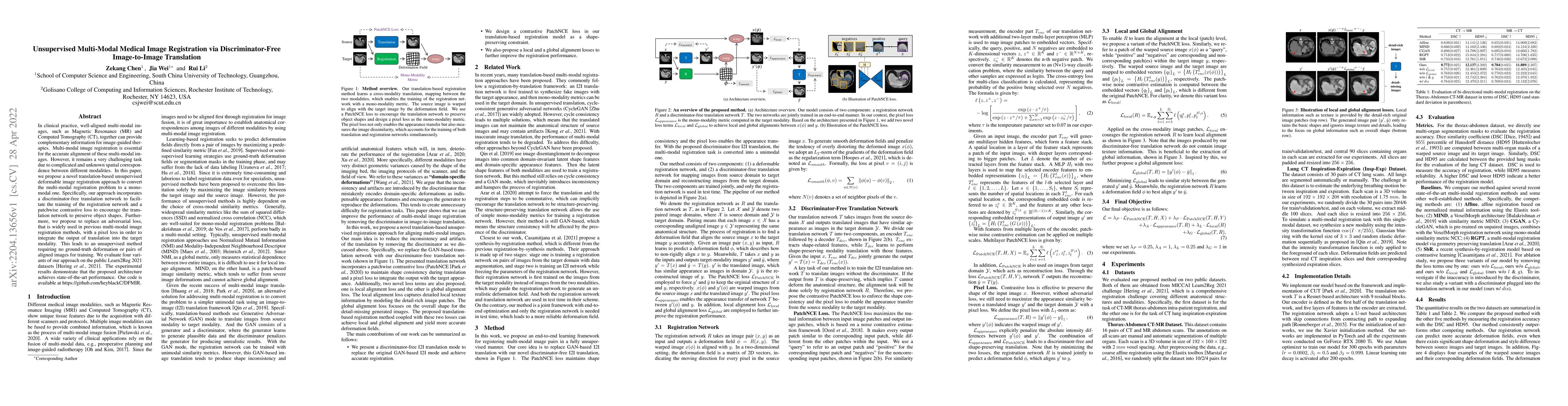 Thumbnail for Unsupervised Multi-Modal Medical Image Registration via
  Discriminator-Free Image-to-Image Translation