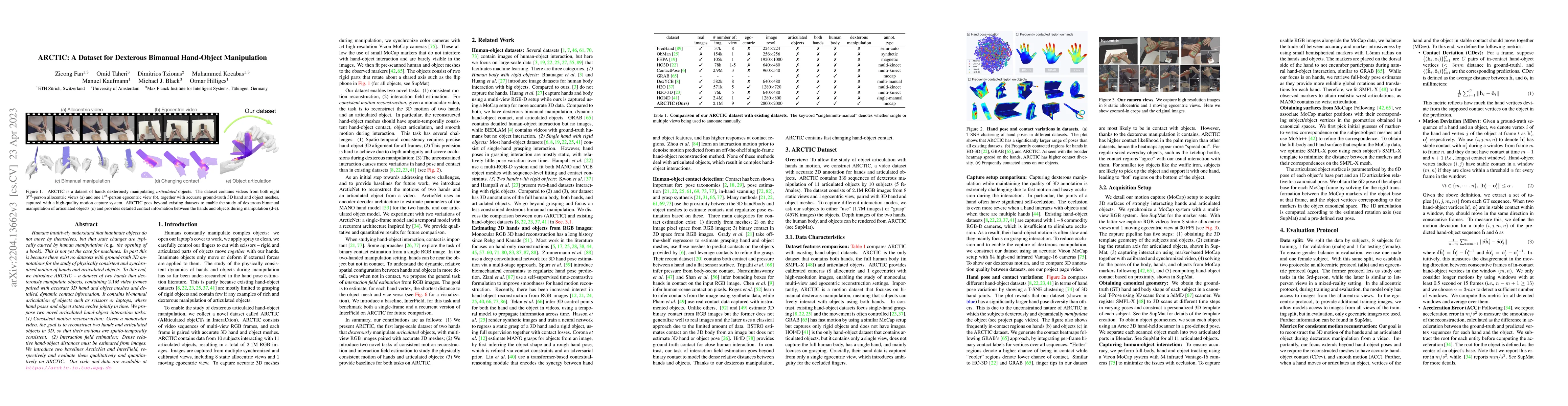 Thumbnail for ARCTIC: A Dataset for Dexterous Bimanual Hand-Object Manipulation