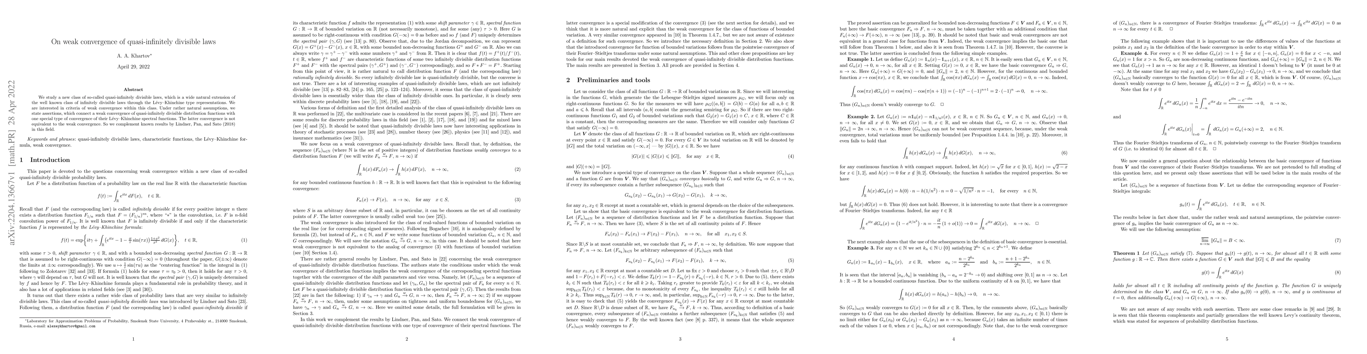Thumbnail for On weak convergence of quasi-infinitely divisible laws
