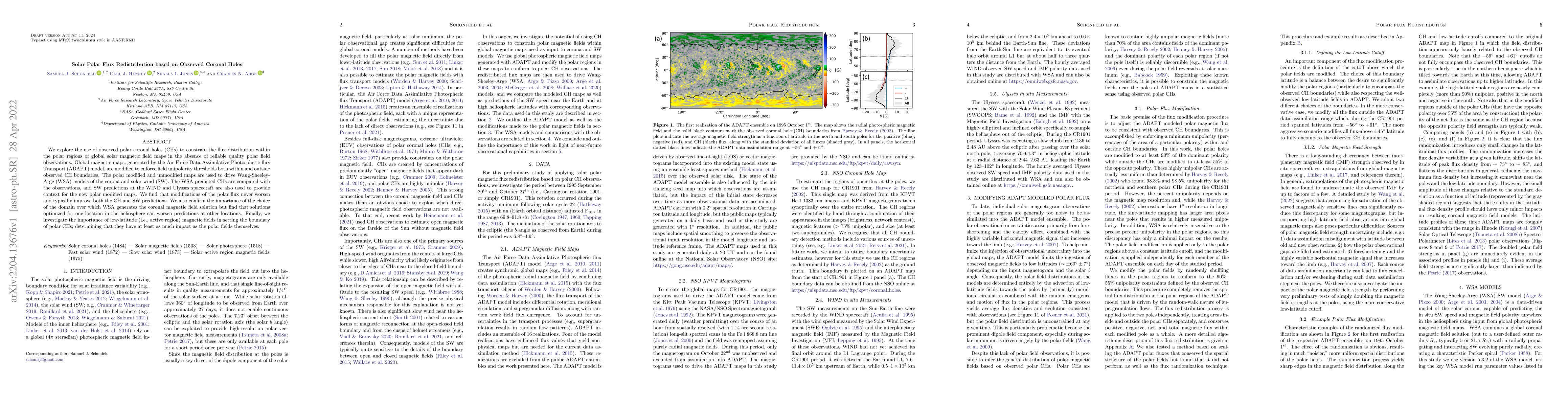 Thumbnail for Solar Polar Flux Redistribution based on Observed Coronal Holes