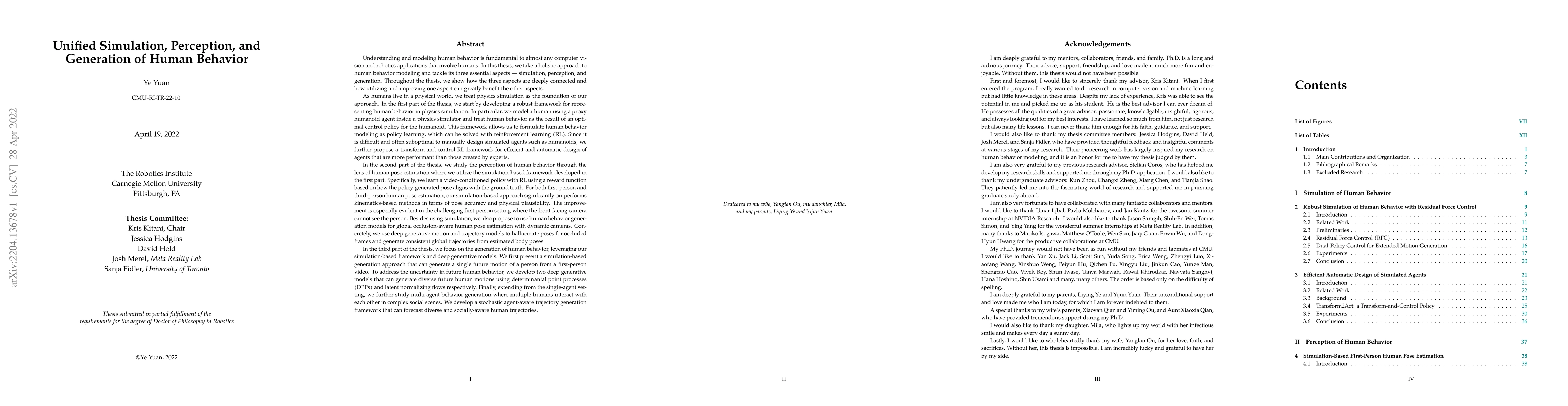 Thumbnail for Unified Simulation, Perception, and Generation of Human Behavior