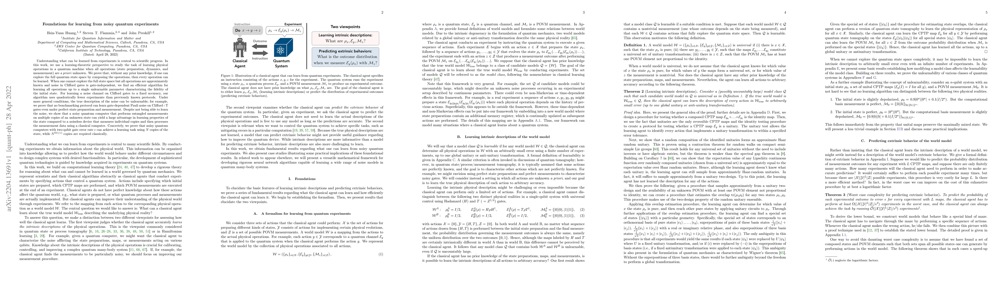 Thumbnail for Foundations for learning from noisy quantum experiments