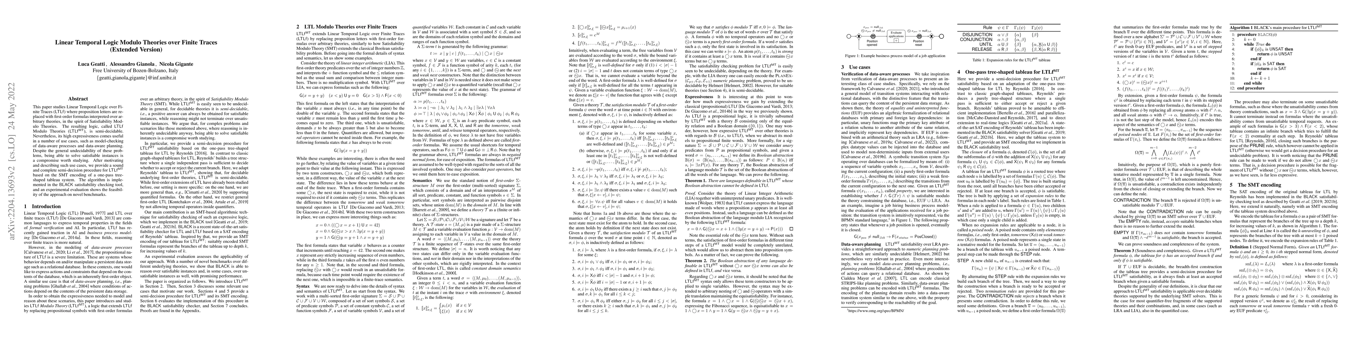 Thumbnail for Linear Temporal Logic Modulo Theories over Finite Traces (Extended
  Version)