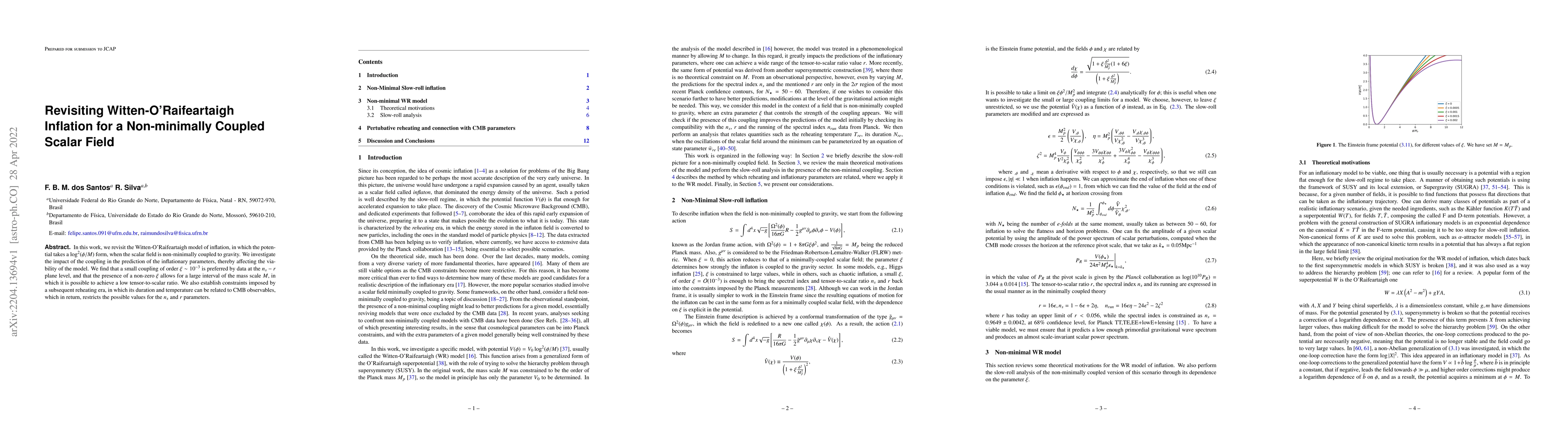 Thumbnail for Revisiting Witten-O'Raifeartaigh Inflation for a Non-minimally Coupled
  Scalar Field