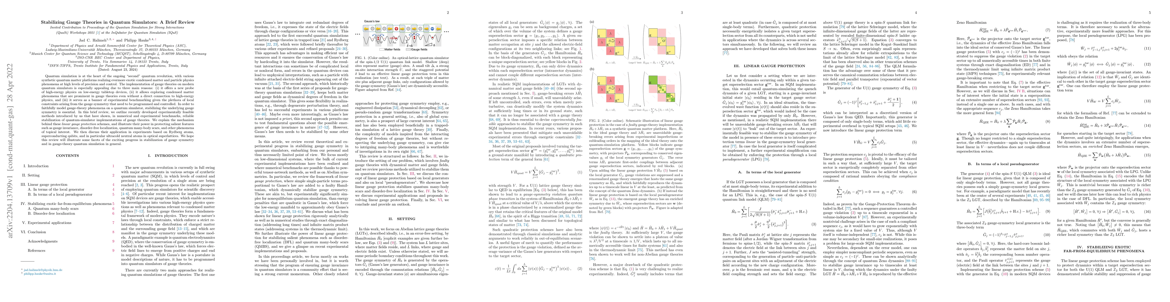 Thumbnail for Stabilizing Gauge Theories in Quantum Simulators: A Brief Review