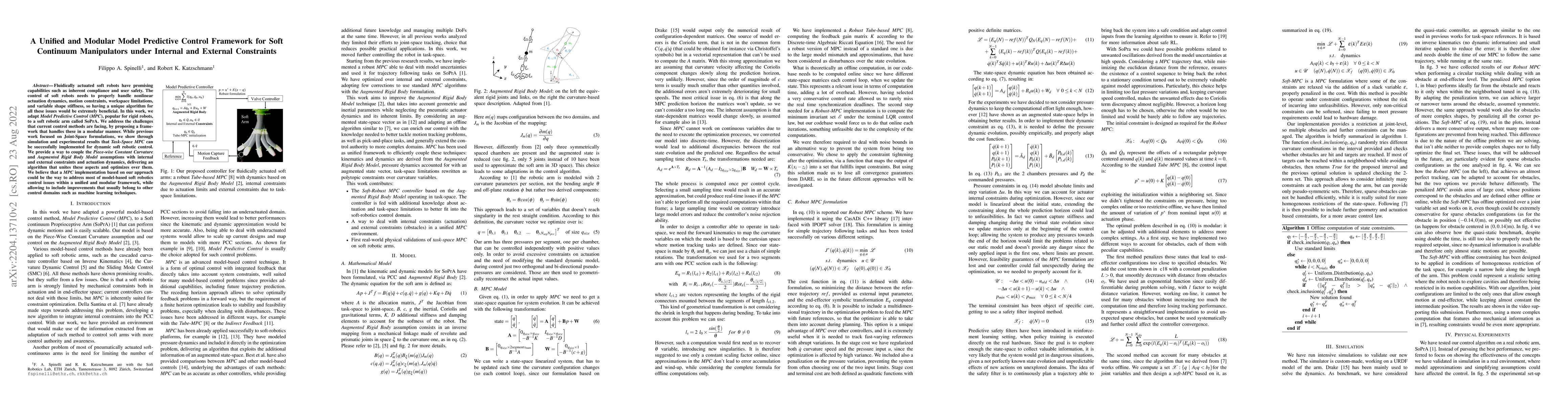 Thumbnail for A Unified and Modular Model Predictive Control Framework for Soft
  Continuum Manipulators under Internal and External Constraints