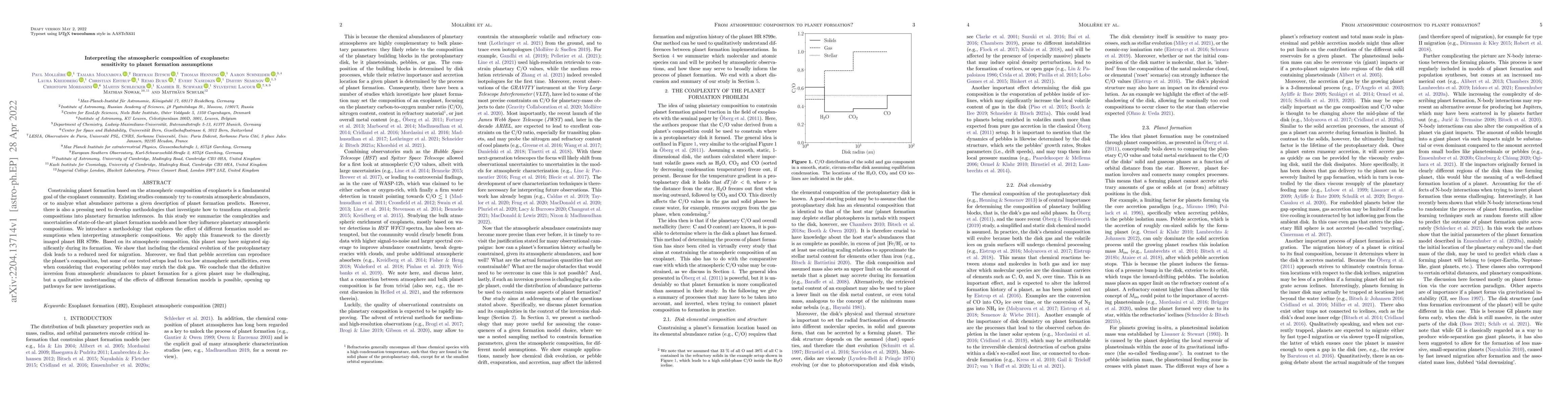 Thumbnail for Interpreting the atmospheric composition of exoplanets: sensitivity to
  planet formation assumptions