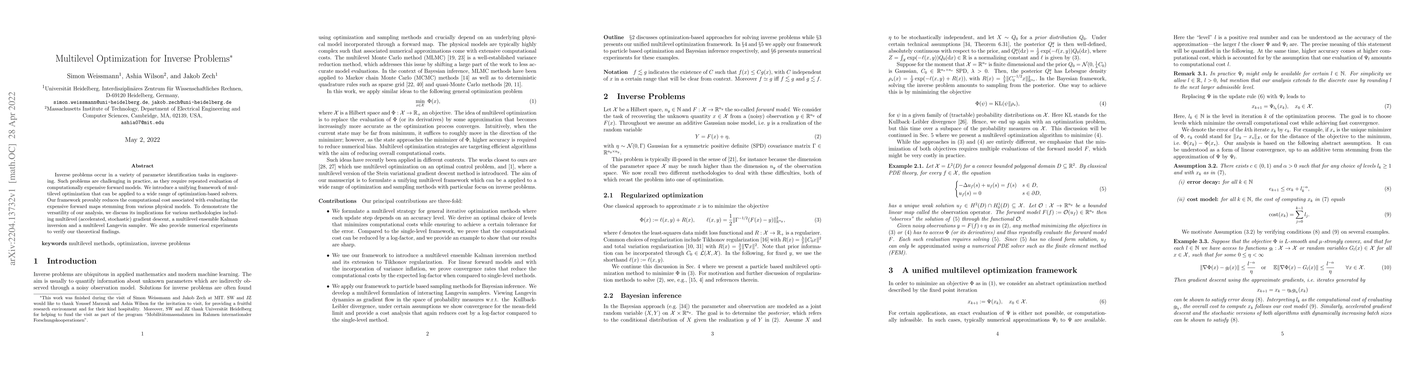 Thumbnail for Multilevel Optimization for Inverse Problems