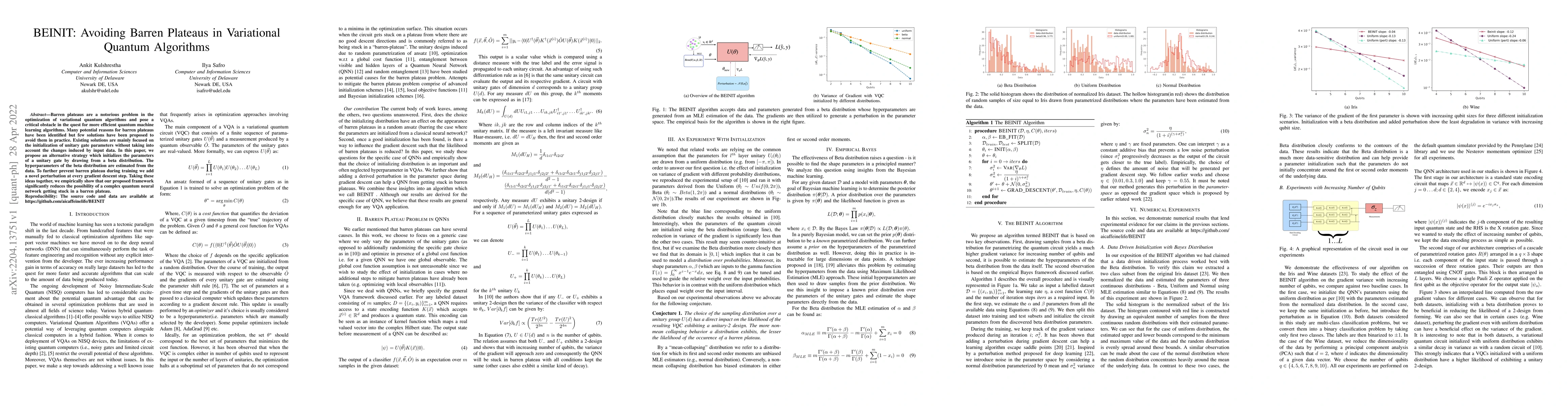 Thumbnail for BEINIT: Avoiding Barren Plateaus in Variational Quantum Algorithms