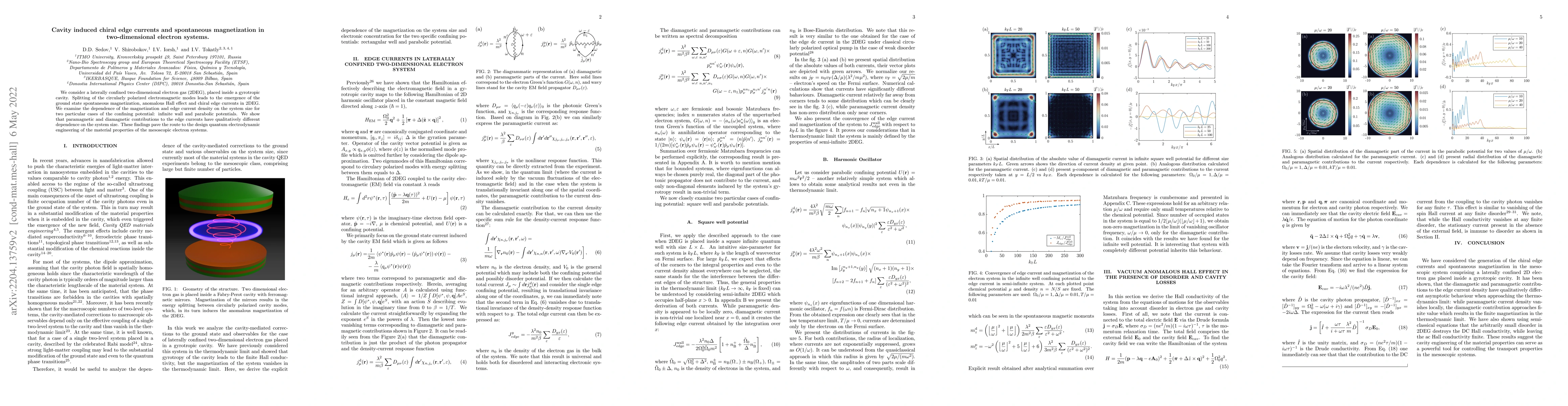 Thumbnail for Cavity induced chiral edge currents and spontaneous magnetization in
  two-dimensional electron systems