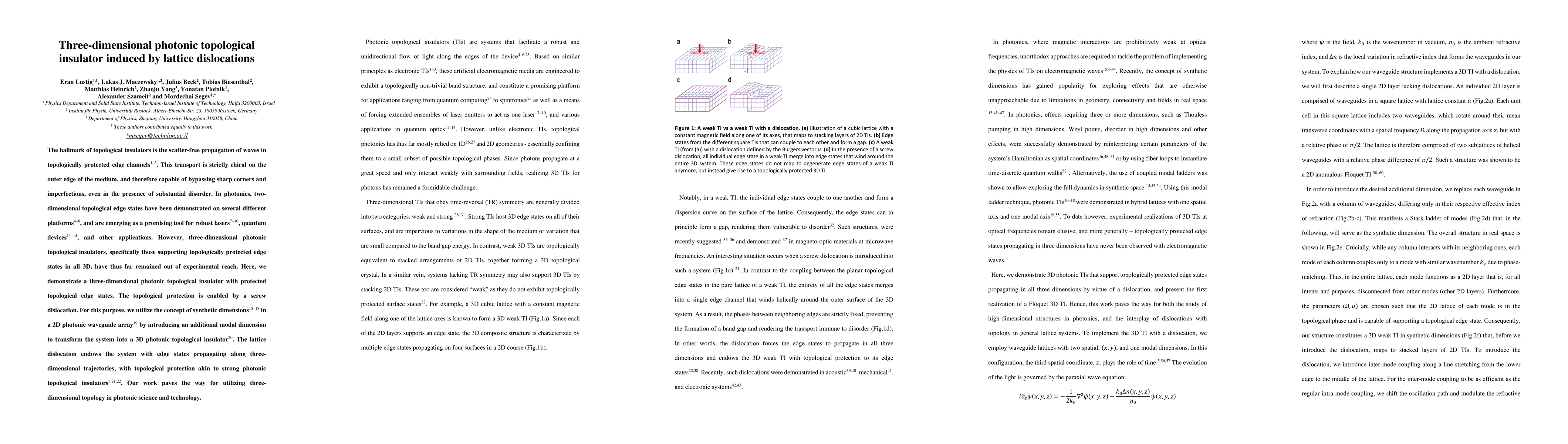 Thumbnail for Three-dimensional photonic topological insulator induced by lattice
  dislocations