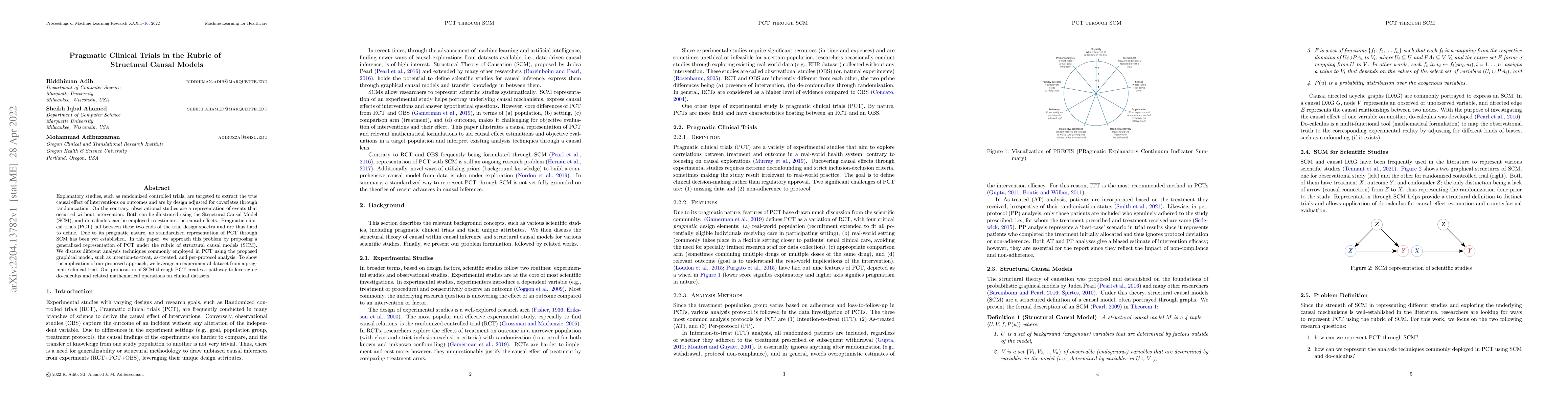 Thumbnail for Pragmatic Clinical Trials in the Rubric of Structural Causal Models