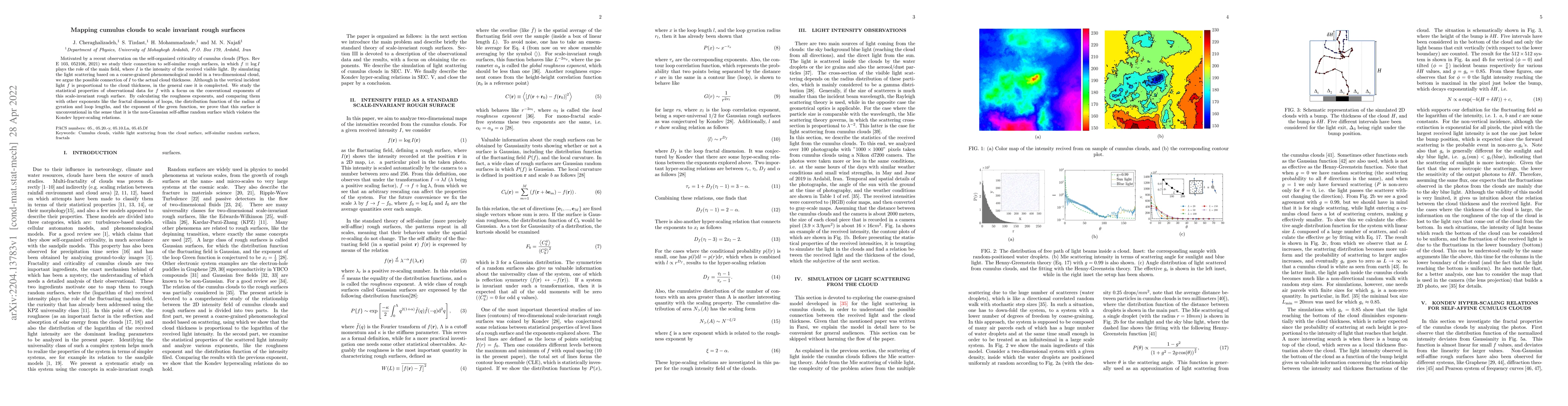 Thumbnail for Mapping cumulus clouds to scale invariant rough surfaces