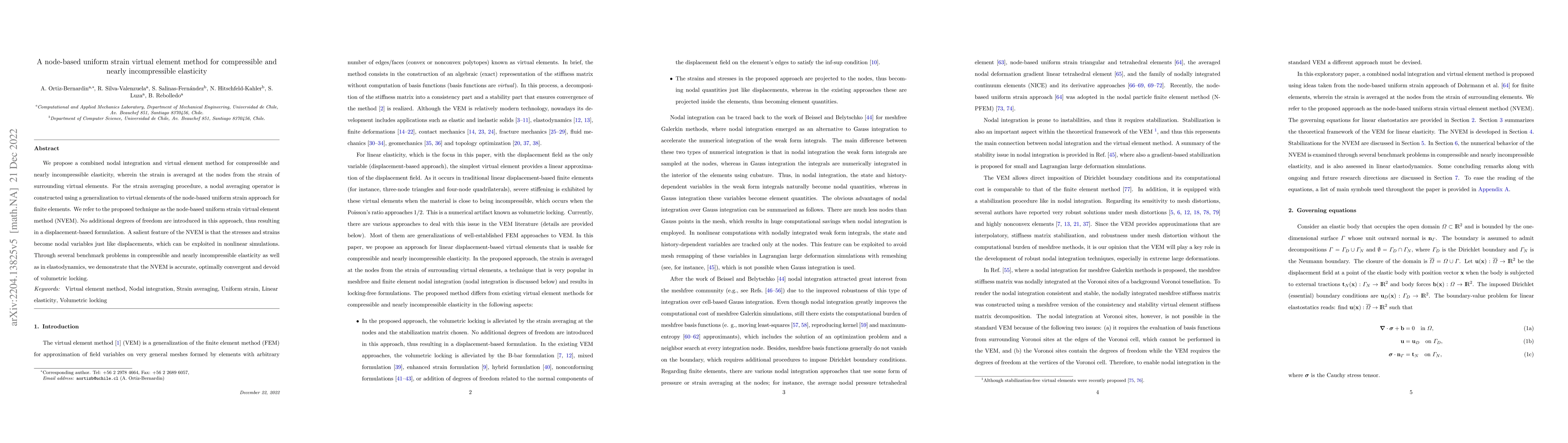 Thumbnail for A node-based uniform strain virtual element method for compressible and
  nearly incompressible elasticity