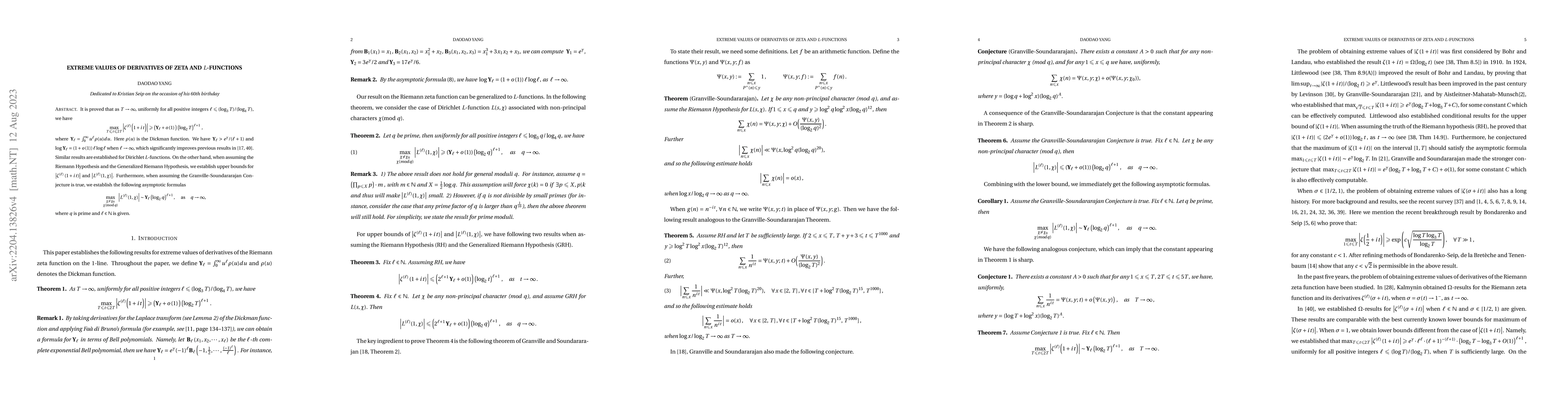 Thumbnail for Extreme values of derivatives of zeta and $L$-functions