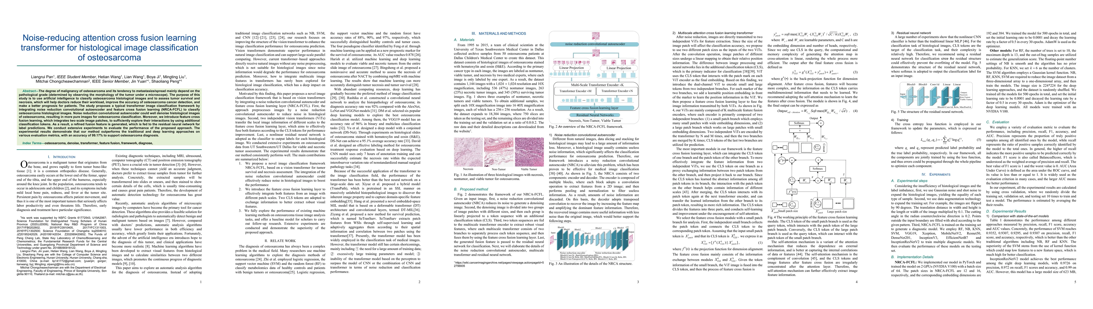 Thumbnail for Noise-reducing attention cross fusion learning transformer for
  histological image classification of osteosarcoma