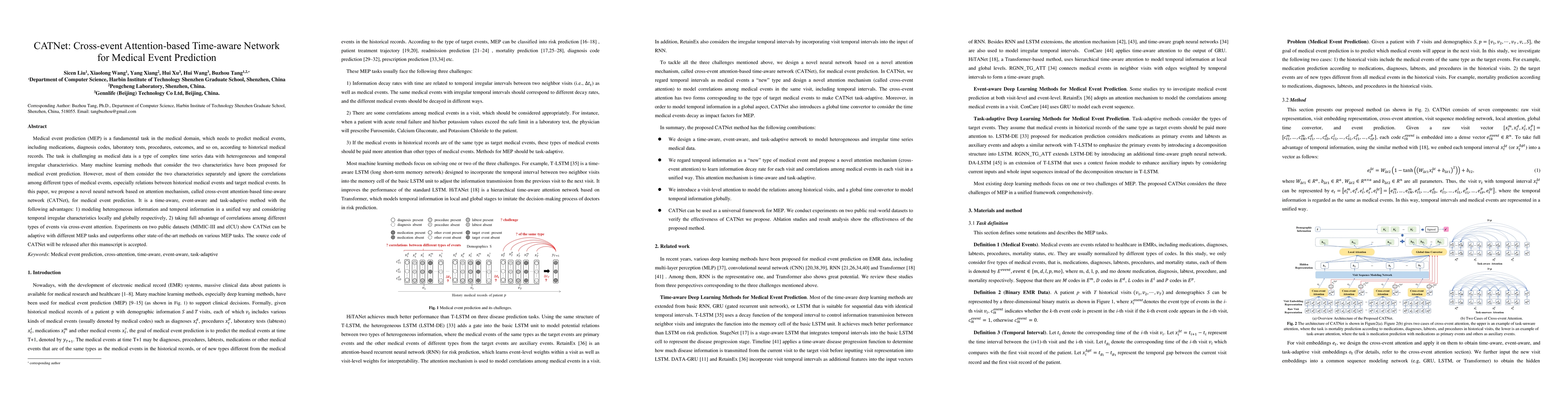 Thumbnail for CATNet: Cross-event Attention-based Time-aware Network for Medical Event
  Prediction