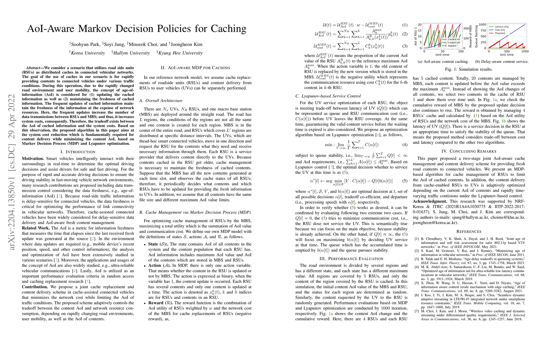 Thumbnail for AoI-Aware Markov Decision Policies for Caching