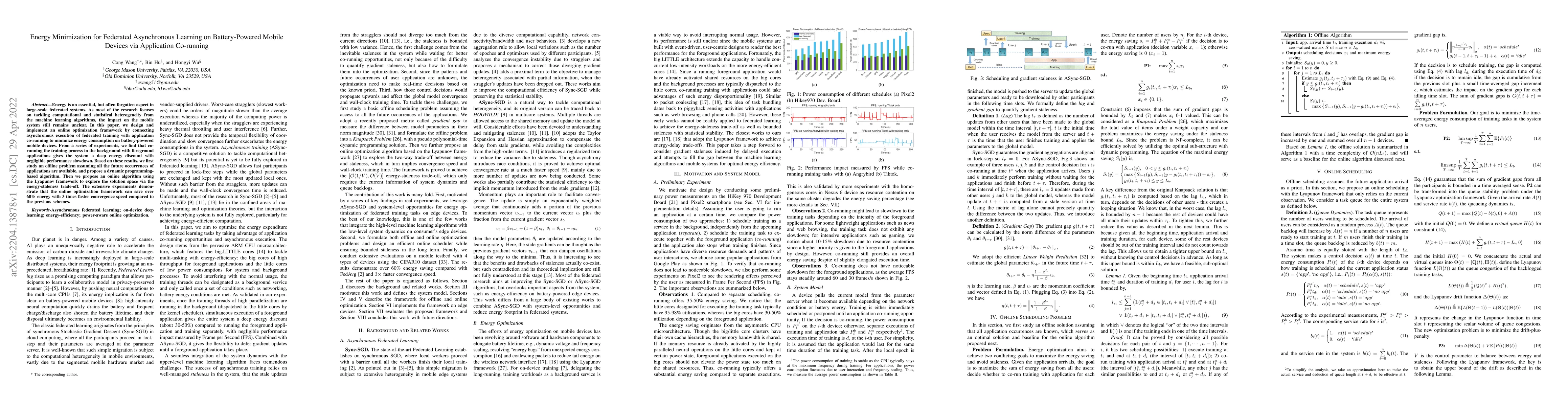 Thumbnail for Energy Minimization for Federated Asynchronous Learning on
  Battery-Powered Mobile Devices via Application Co-running