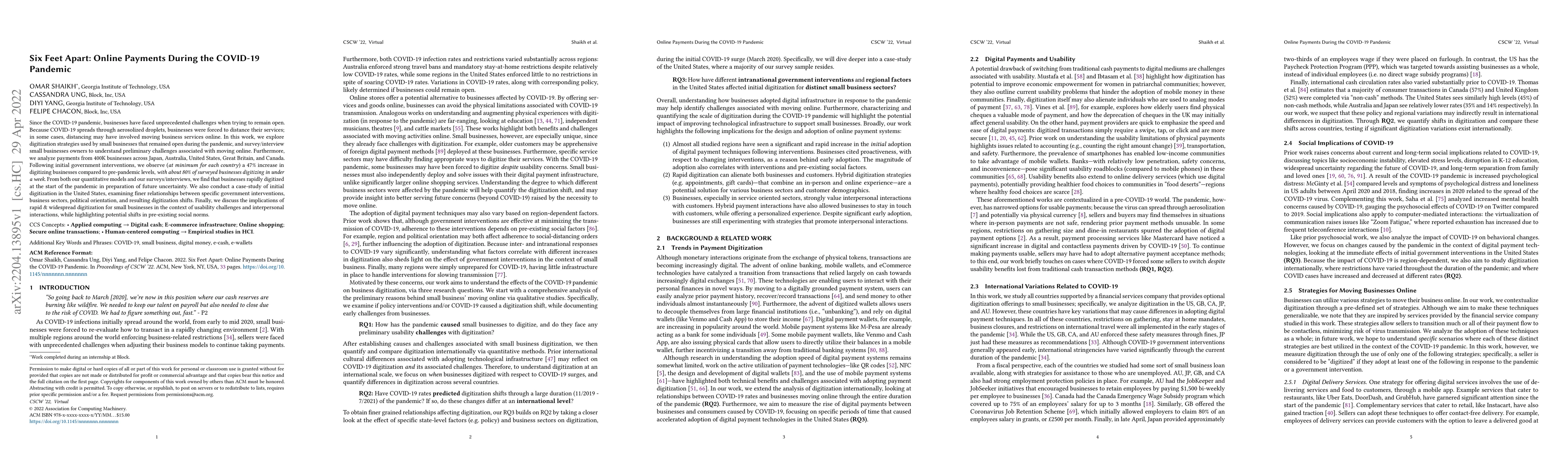 Thumbnail for Six Feet Apart: Online Payments During the COVID-19 Pandemic