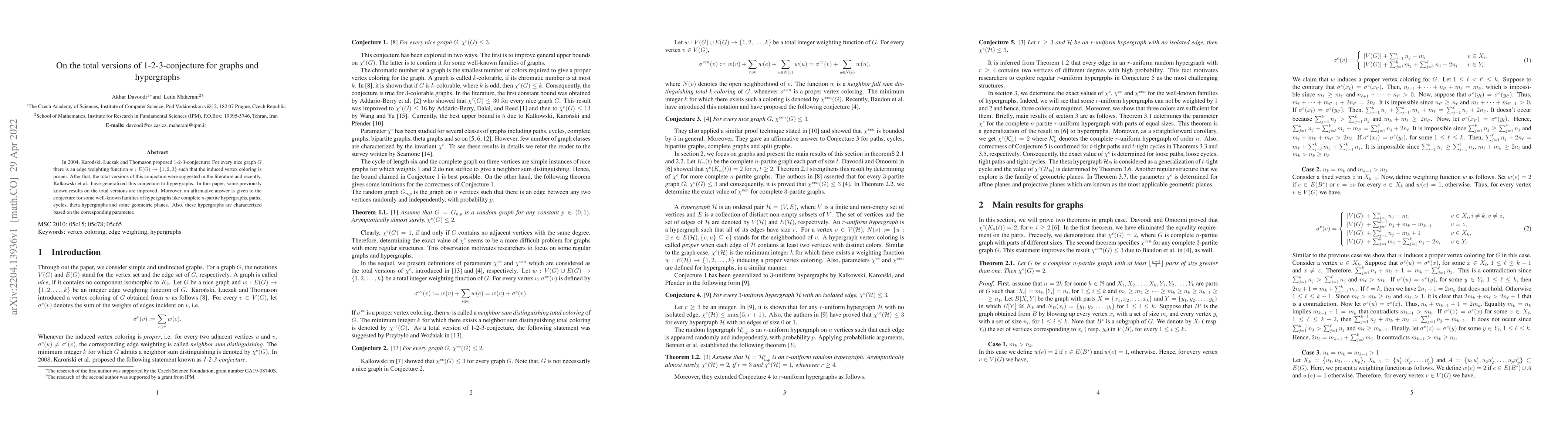 Thumbnail for On the total versions of 1-2-3-conjecture for graphs and hypergraphs