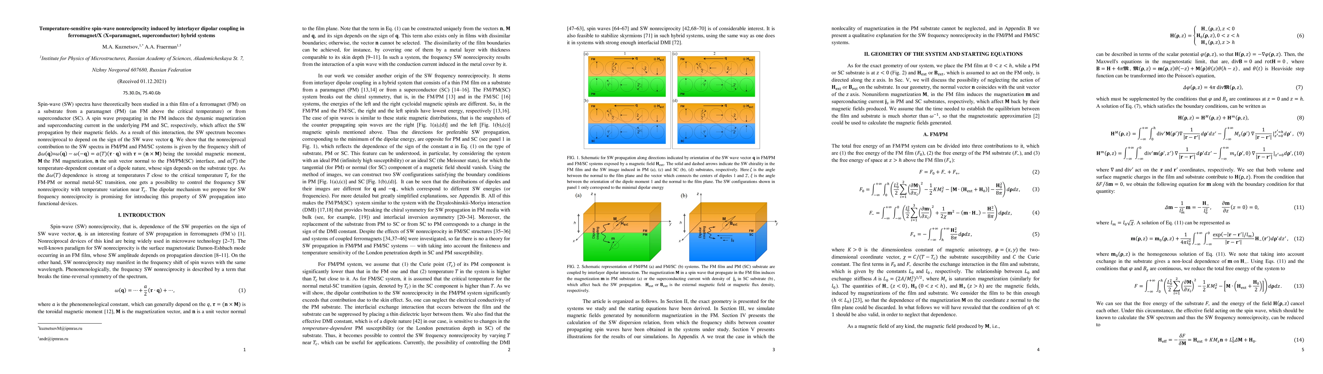 Thumbnail for Temperature-sensitive spin-wave nonreciprocity induced by interlayer
  dipolar coupling in ferromagnet/X (X=paramagnet, superconductor) hybrid
  systems