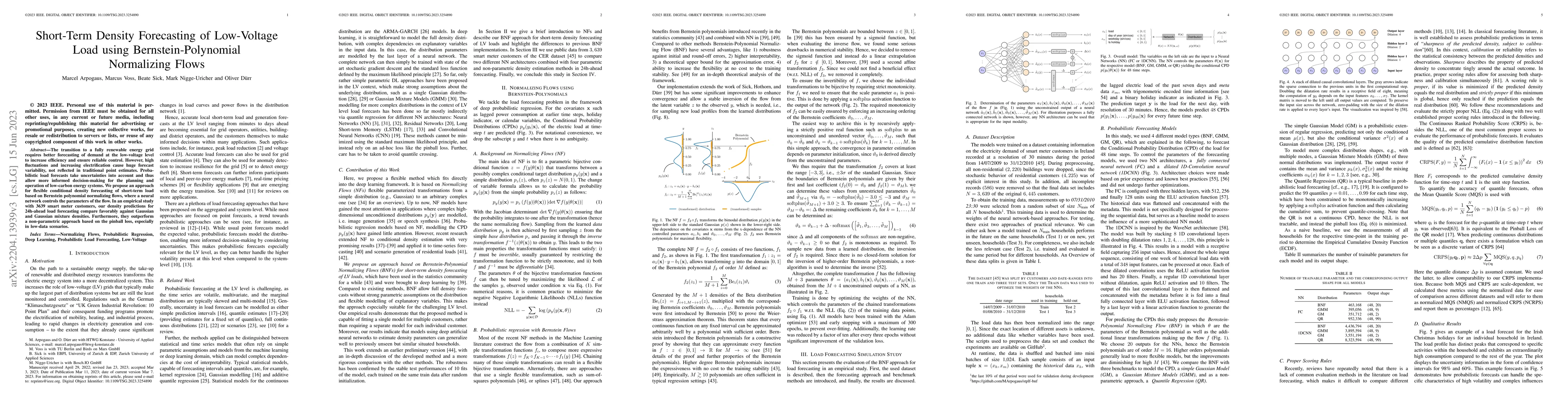 Thumbnail for Short-Term Density Forecasting of Low-Voltage Load using
  Bernstein-Polynomial Normalizing Flows