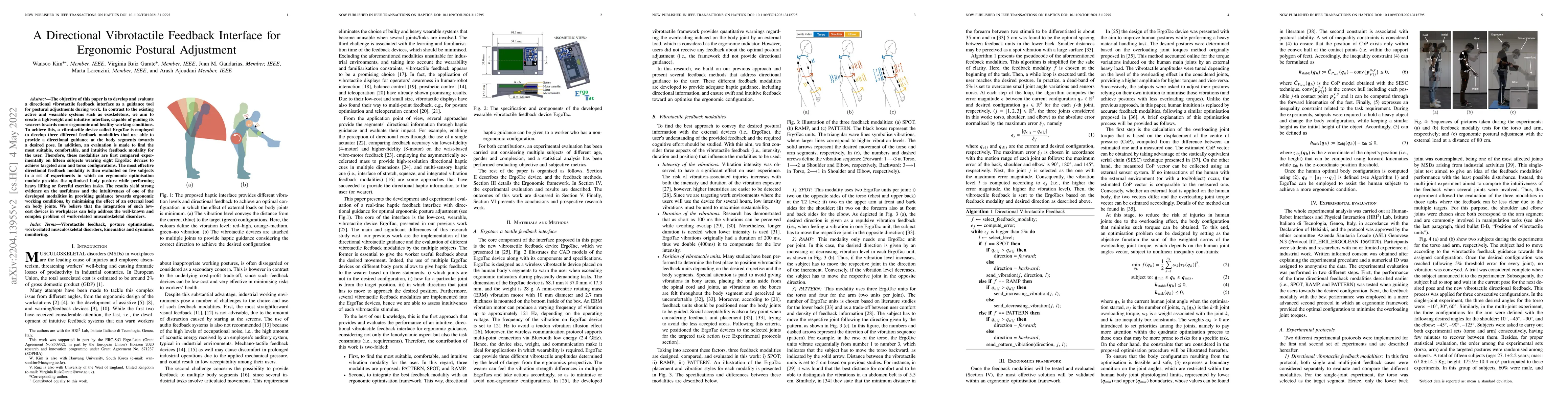 Thumbnail for A Directional Vibrotactile Feedback Interface for Ergonomic Postural
  Adjustment