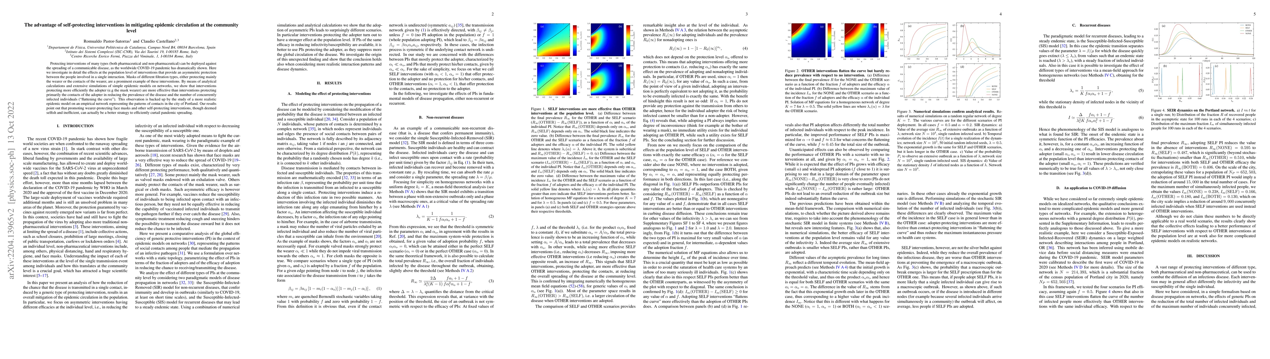 Thumbnail for The advantage of self-protecting interventions in mitigating epidemic
  circulation at the community level