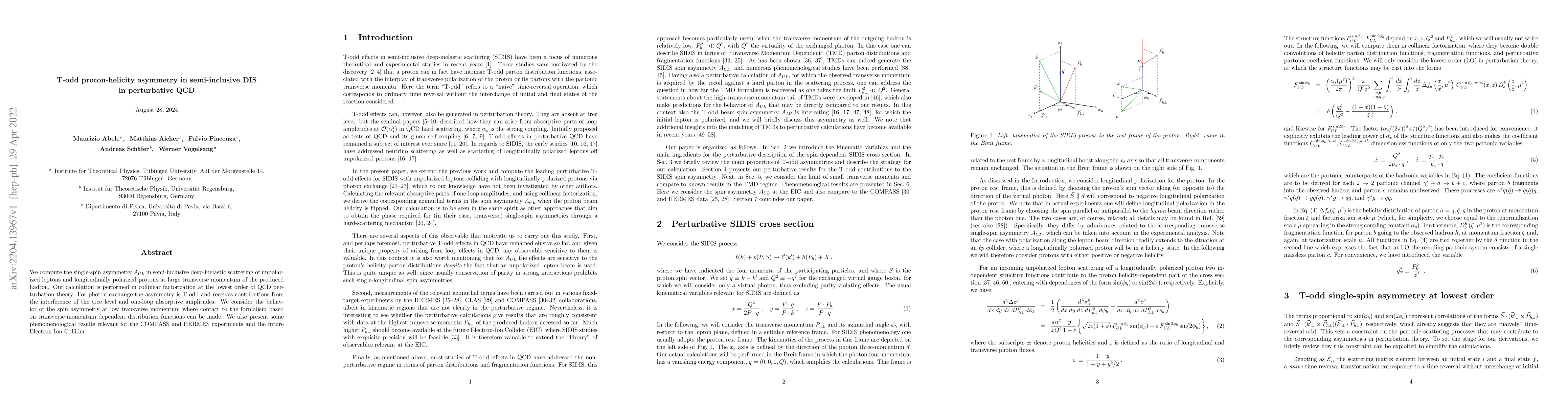 Thumbnail for T-odd proton-helicity asymmetry in semi-inclusive DIS in perturbative
  QCD