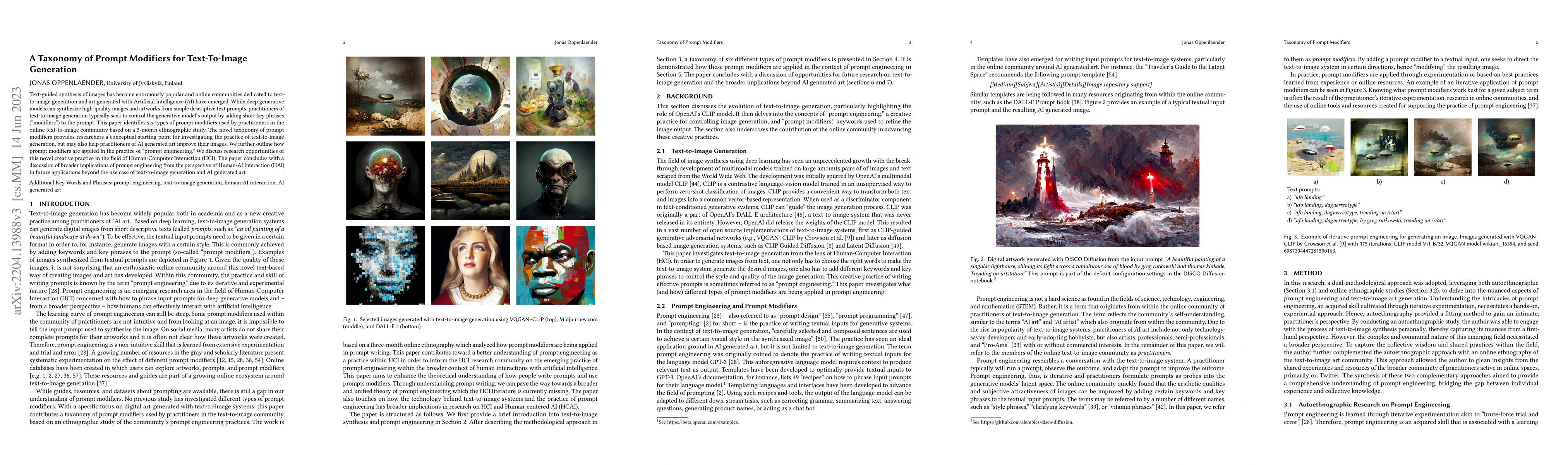 Thumbnail for A Taxonomy of Prompt Modifiers for Text-To-Image Generation