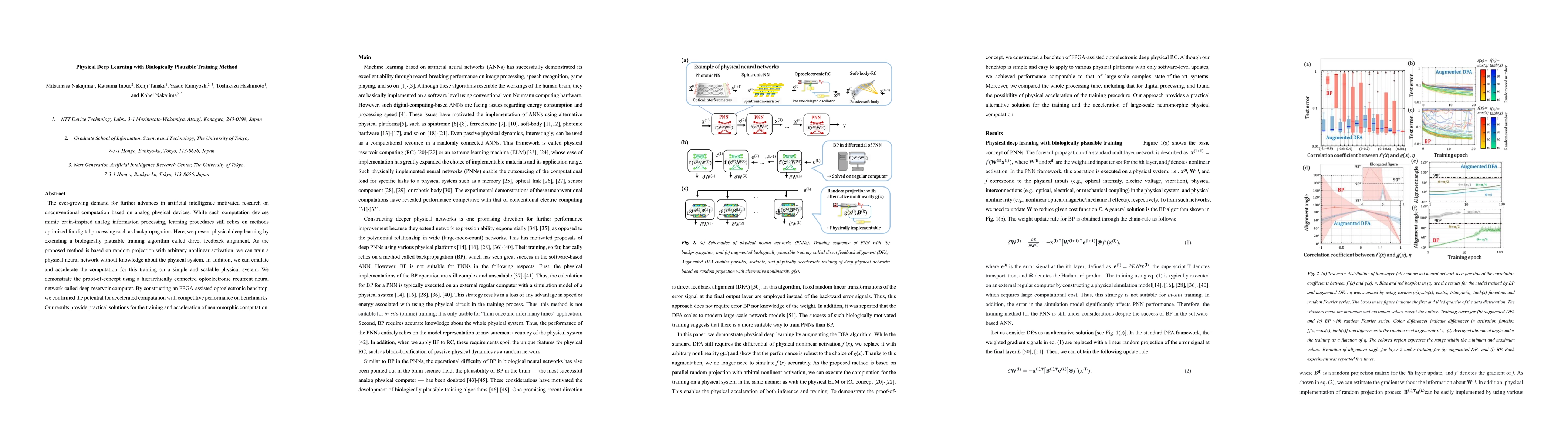 Thumbnail for Physical Deep Learning with Biologically Plausible Training Method