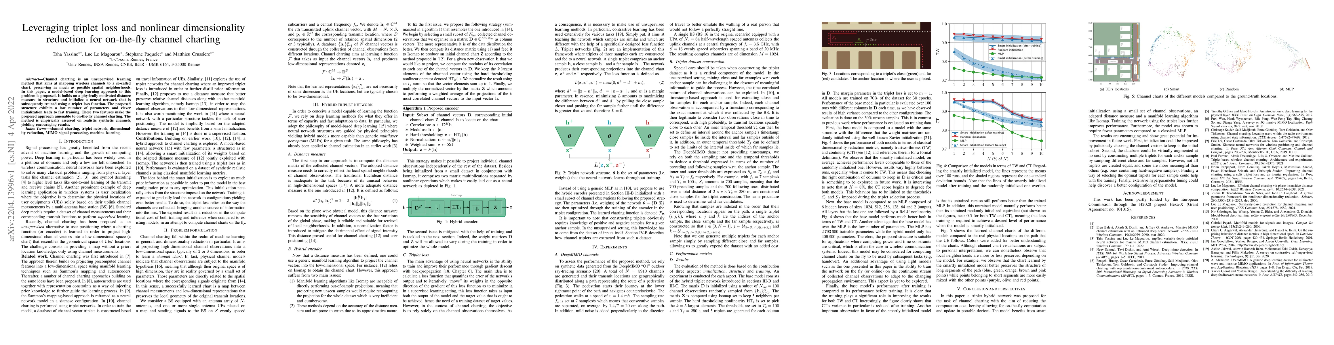 Thumbnail for Leveraging triplet loss and nonlinear dimensionality reduction for
  on-the-fly channel charting