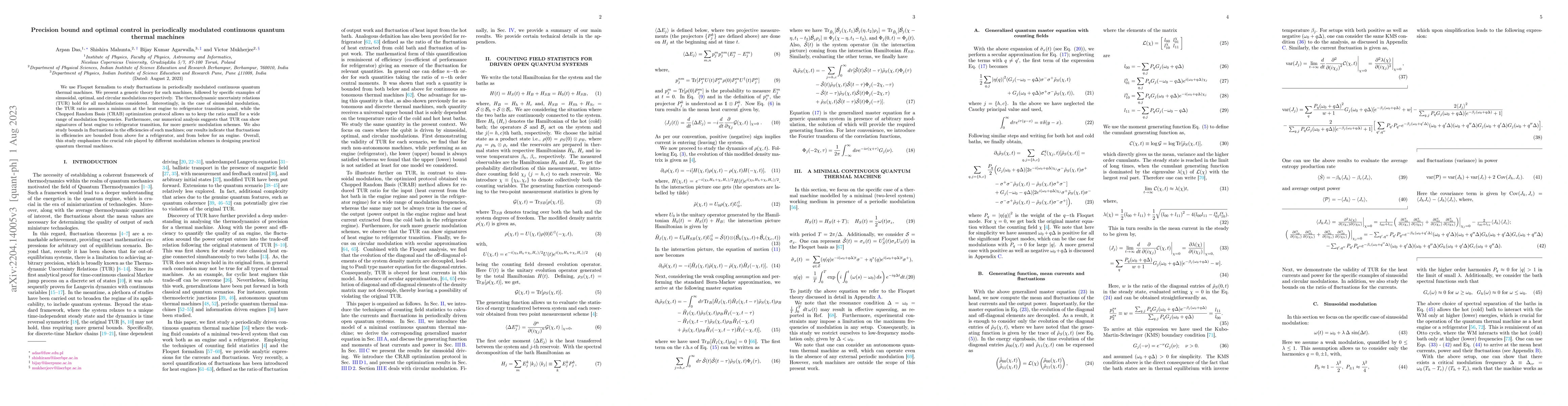 Thumbnail for Precision bound and optimal control in periodically modulated continuous
  quantum thermal machines