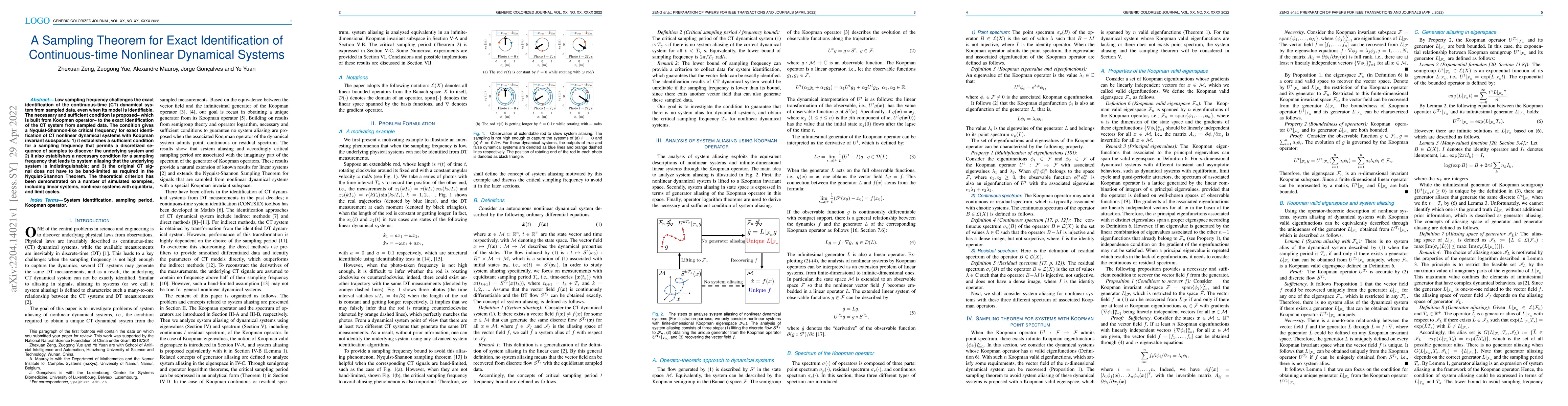 Thumbnail for A Sampling Theorem for Exact Identification of Continuous-time Nonlinear
  Dynamical Systems