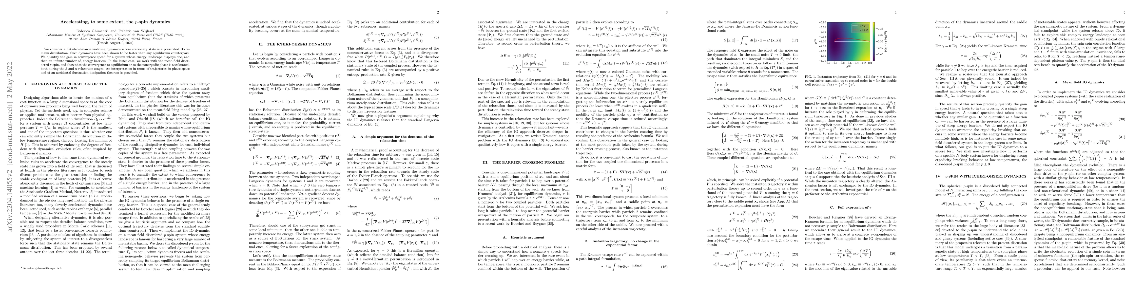 Thumbnail for Accelerating, to some extent, the $p$-spin dynamics