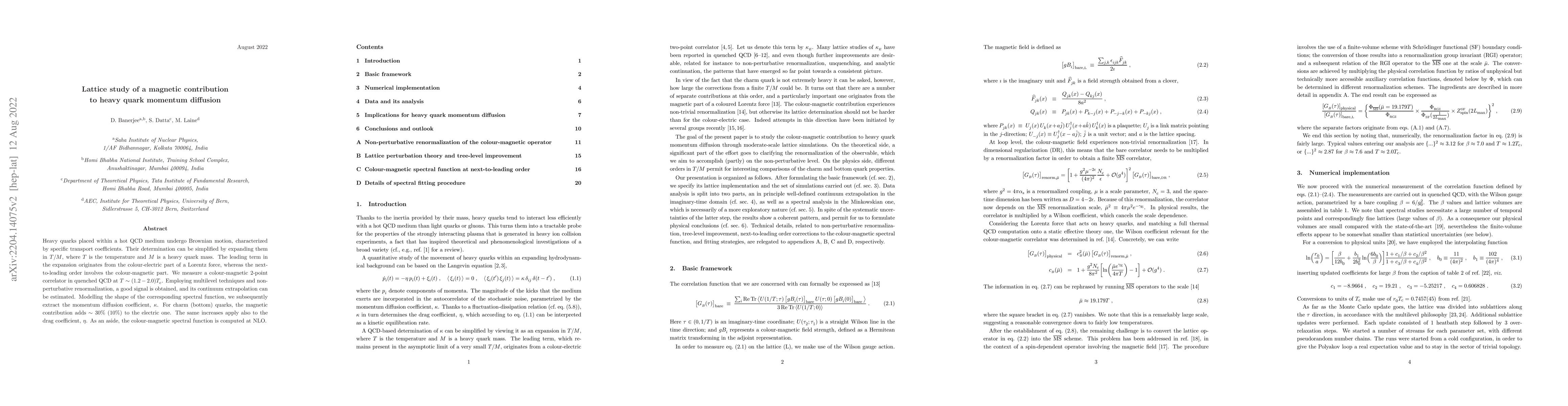 Thumbnail for Lattice study of a magnetic contribution to heavy quark momentum
  diffusion