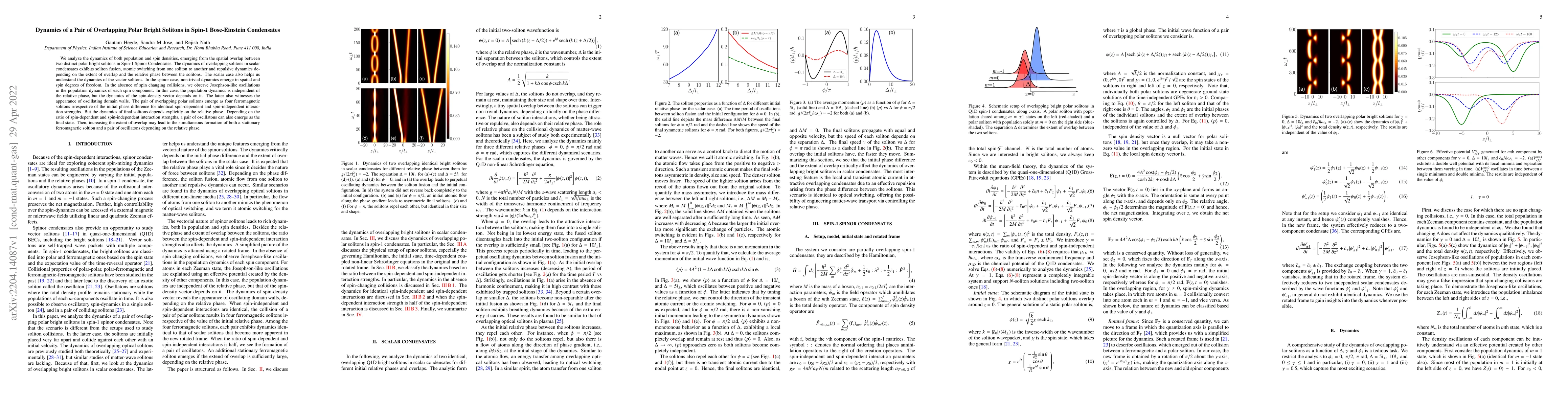Thumbnail for Dynamics of a Pair of Overlapping Polar Bright Solitons in Spin-1
  Bose-Einstein Condensates
