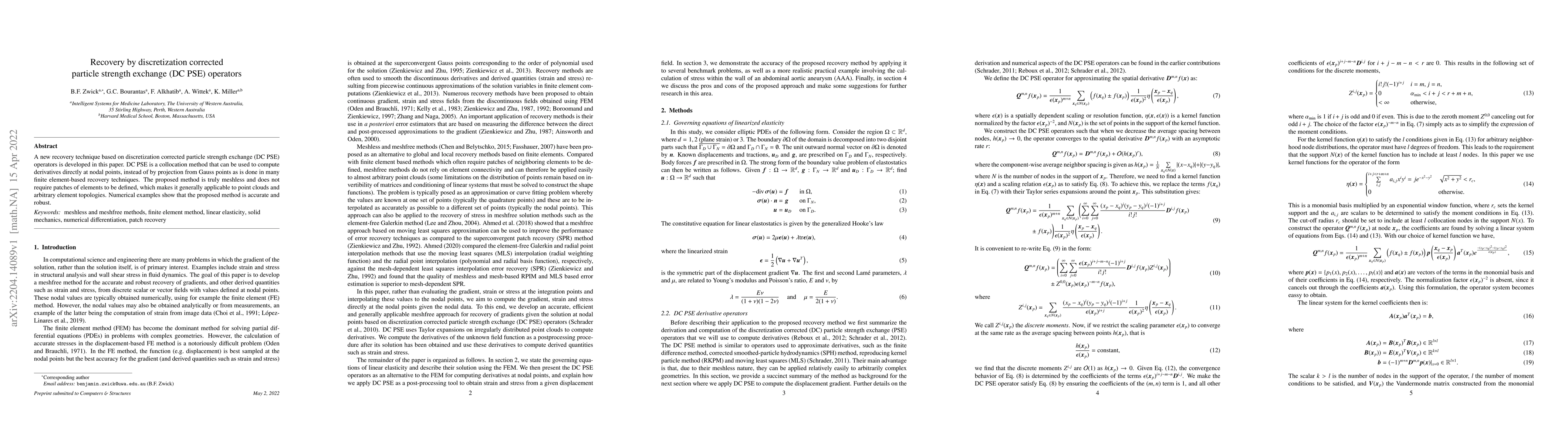 Thumbnail for Recovery by discretization corrected particle strength exchange (DC PSE)
  operators